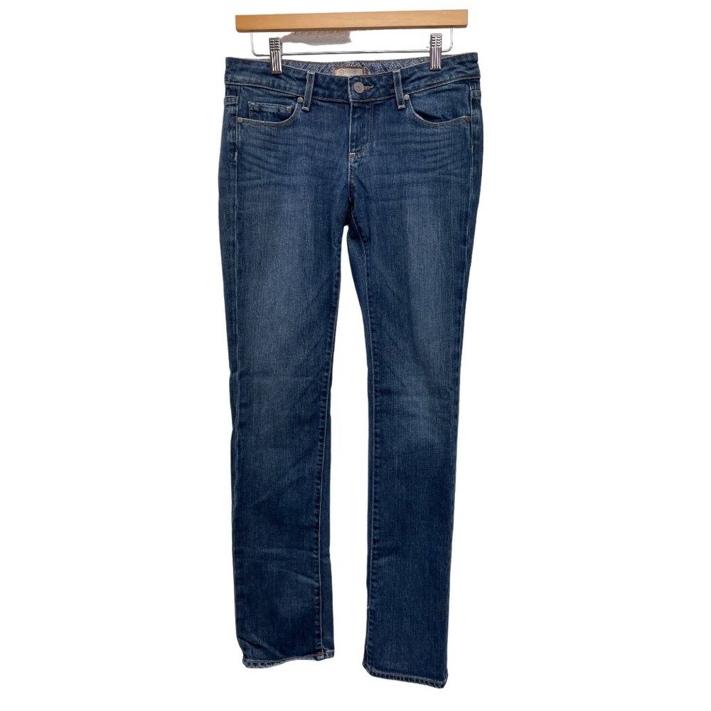 Paige Premium Denim Blue Heights Straight Leg Low Rise Jean 29